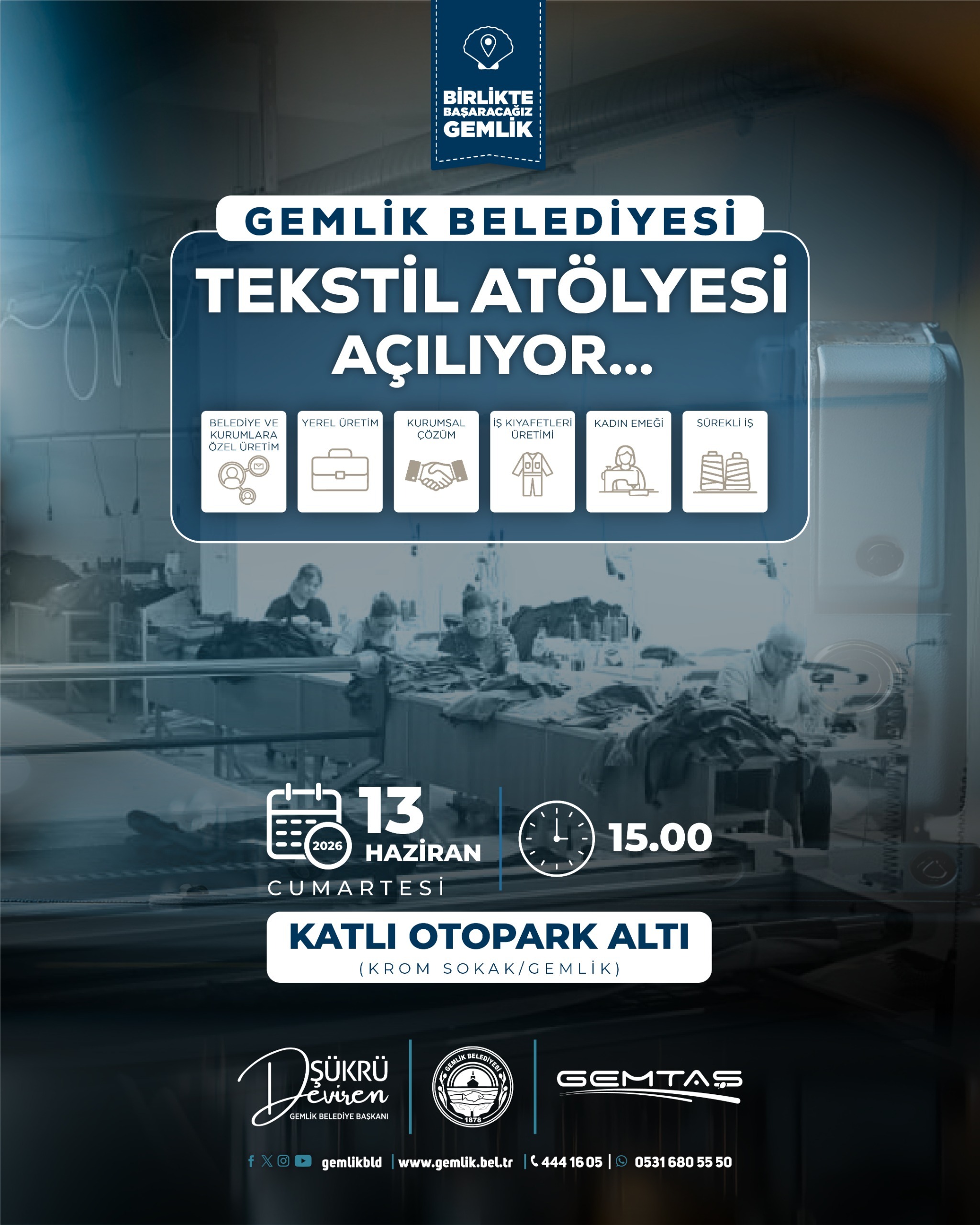 Gemlik Belediyesi Tekstil Atölyesi Açılıyor!