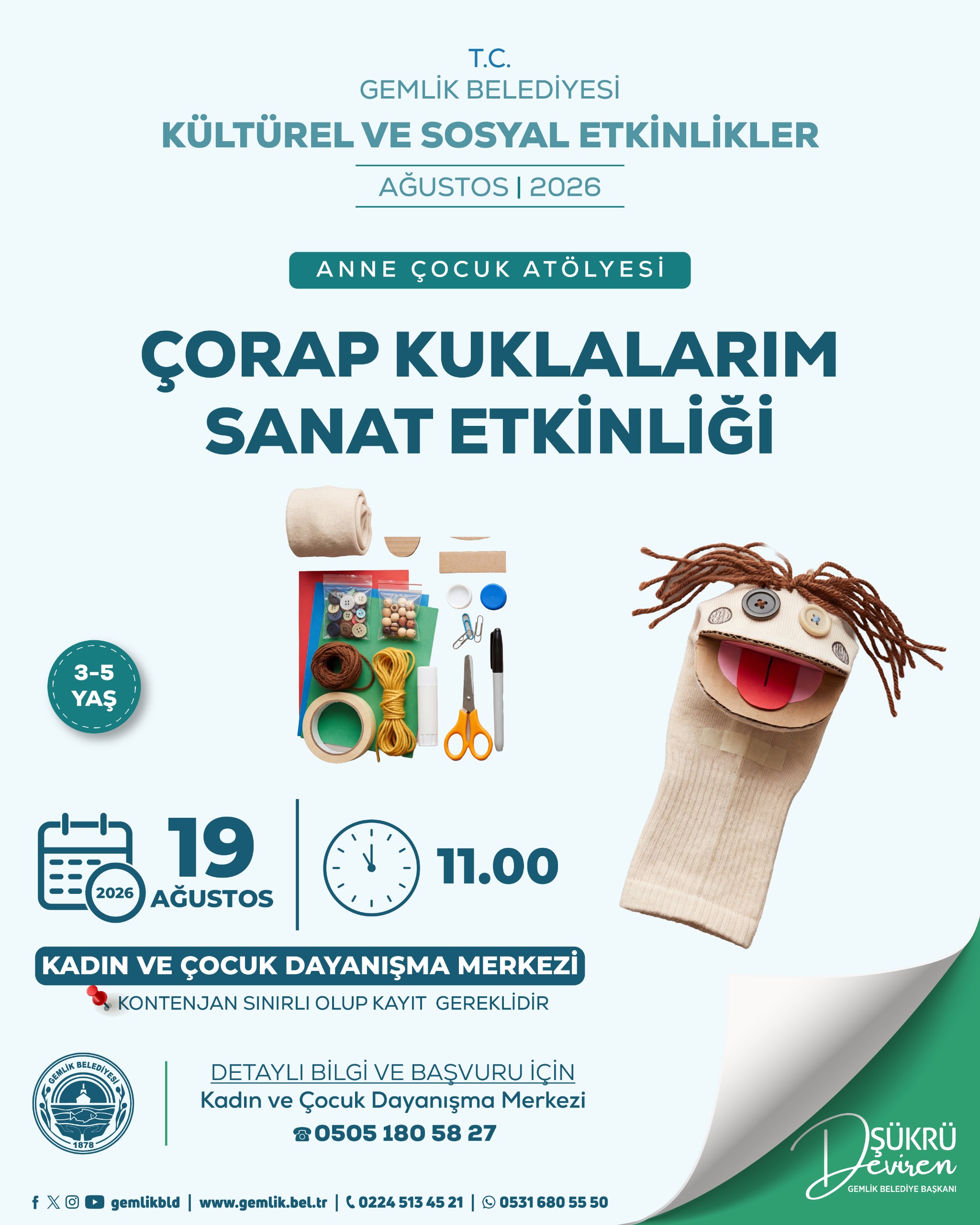 Anne Çocuk Atölyesi - Çorap Kuklalarım Sanat Etkinliği