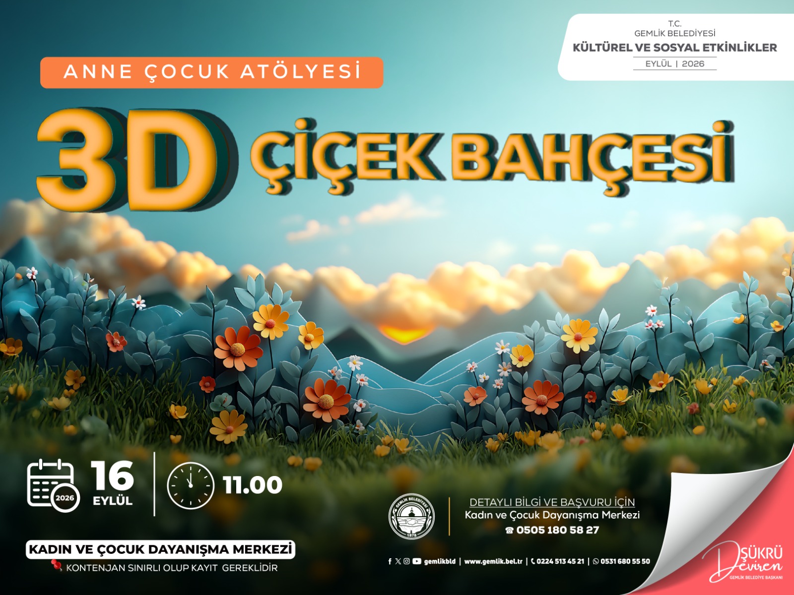 Anne Çocuk Atölyesi - 3D Çiçek Bahçesi