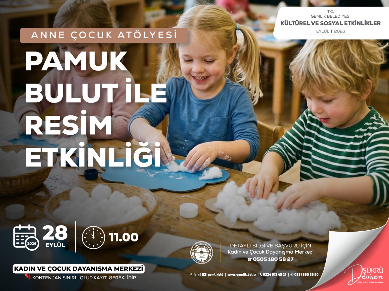 Anne Çocuk Atölyesi - Pamuk Bulut ile Resim Etkinliği