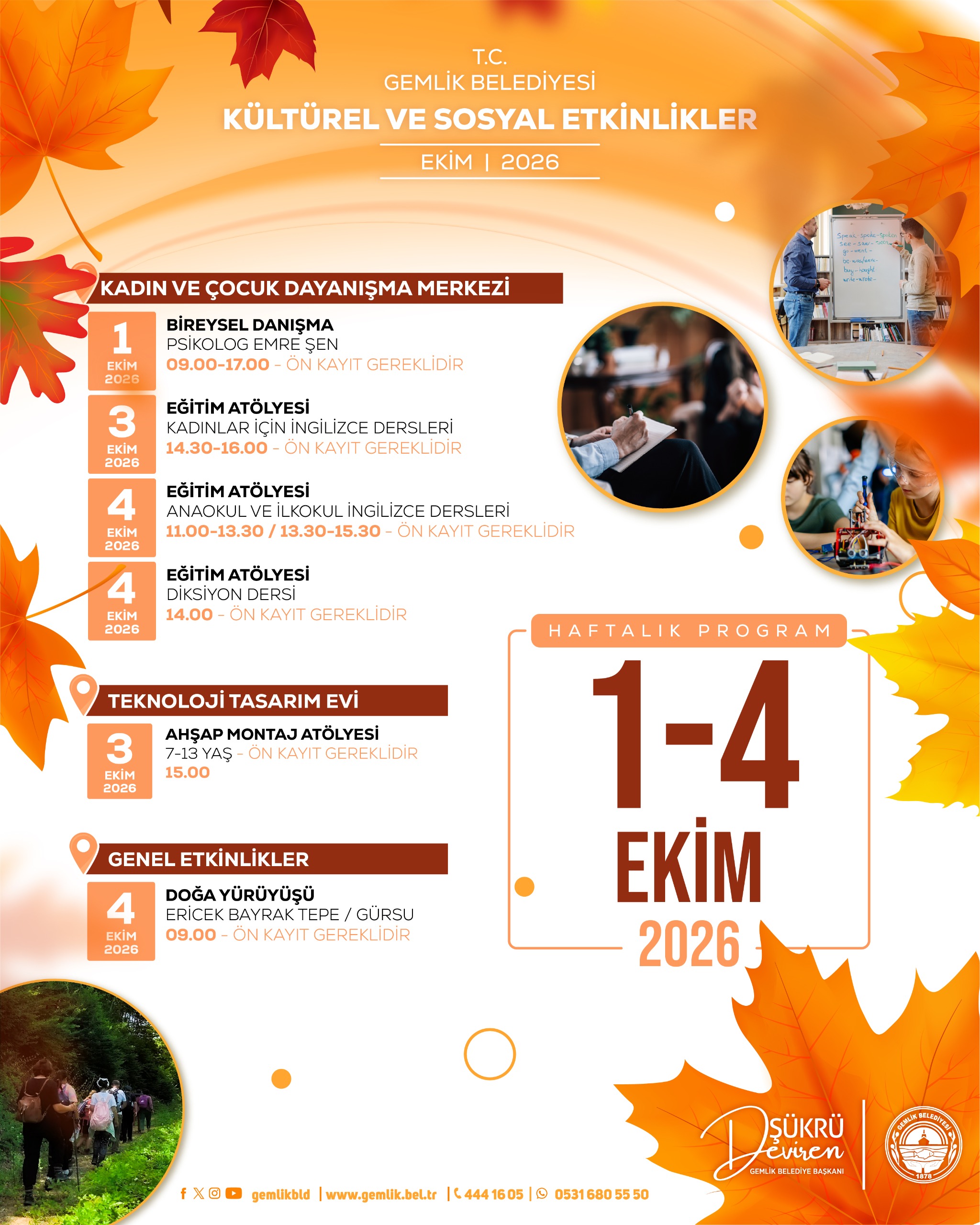 Kültür Etkinlikleri 1-4 Ekim 2026